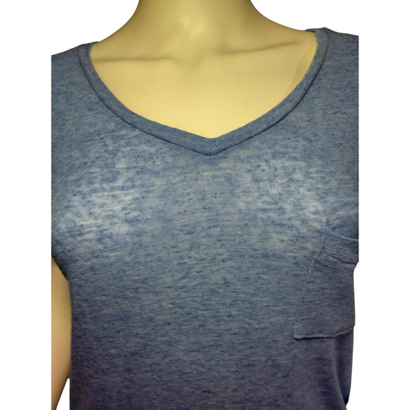 Mossimo Womens Pullover Cap Sleeve V-neck Tee Shirt Blue Size Small - Picture 8 of 16